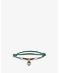 BVLGARI - Serpenti Forever-Plated Brass, Agate, Enamel And Cord Bracelet - Lyst