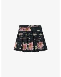 AllSaints - Zora Flora-Print Woven Mini Skirt - Lyst
