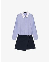 Maje - Two-In-One Striped Cotton Shirt Dress - Lyst