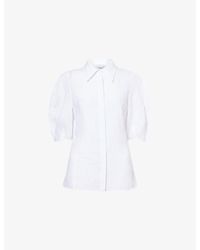 Gabriela Hearst - Sansi Short-Sleeve Linen Top - Lyst