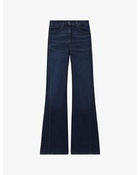 Reiss - Heather Wide-Leg High-Rise Stretch-Denim Jeans - Lyst