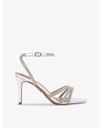 KG by Kurt Geiger - Fancy Rhinestone-Embellished Faux-Leather Heeled Sandals - Lyst