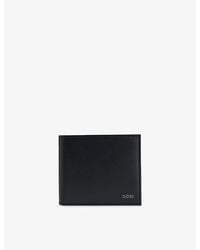 BOSS - Logo-Plaque Leather Folding Wallet - Lyst