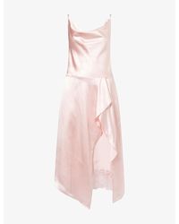 Acne Studios - Dinouka Lace-Insert Satin Midi Dress - Lyst