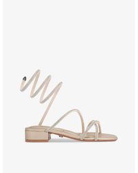 Carvela Kurt Geiger - Spiral Crystal-Embellished Faux-Leather Block-Heel Sandals - Lyst