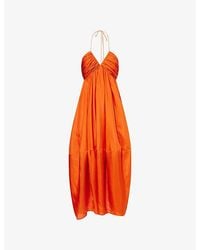 Zimmermann - Mahon Halter-Neck Silk Maxi Dress - Lyst