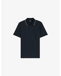 BOSS - Contrast-Trim Short-Sleeve Cotton Polo - Lyst