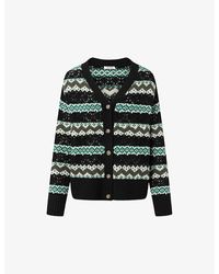 Nué Notes - Luca Intarsia Knitted Wool-blend Knitted Cardigan - Lyst