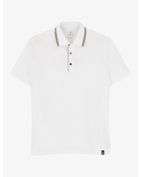 BOGGI - Jacquard-Collar Stretch Cotton-Blend Polo - Lyst