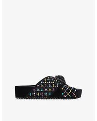 Kurt Geiger - Chelsea Cross-Strap Suede Sandals - Lyst