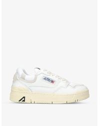 Autry - Clc Brand-embroidered Leather Low-top Trainers - Lyst