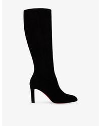 Christian Louboutin - Fannylove Tight Botta 85 Suede Knee-High Boots - Lyst