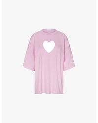 Skims - Worn-In Oversized Heart Cotton-Jersey T-Shirt - Lyst