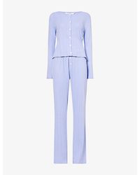 THE NAP CO - Pointelle Long-Sleeve Cotton-Jersey Pyjama Set - Lyst
