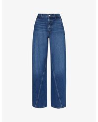 Anine Bing - Briley Brand-patch Wide-leg High-rise Jeans - Lyst