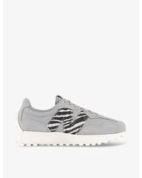 New Balance - 327 Mesh And Suede Low-Top Trainers - Lyst