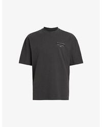 AllSaints - Redact Embroidered-Box Cotton T-Shirt - Lyst