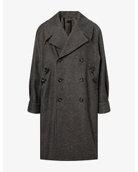 Simone Rocha - Slash Double-Breasted Wool-Blend Coat - Lyst