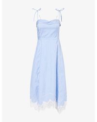 Jonathan Simkhai - Avaleigh Lace-Trims Cotton Midi Dress - Lyst