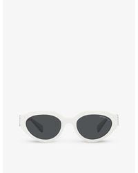 Michael Kors - Mk2192 Empire Branded-arm Oval-frame Acetate Sunglasses - Lyst