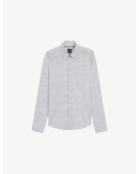 BOSS - Graphic-Print Regular-Fit Stretch-Woven Shirt - Lyst