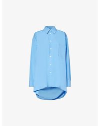 Bottega Veneta - Compact Dropped-shoulder Oversized-fit Cotton-blend Shirt - Lyst