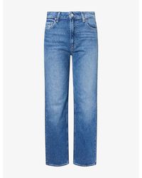 PAIGE - Stevie Straight-Cut High-Rise Denim Jeans - Lyst