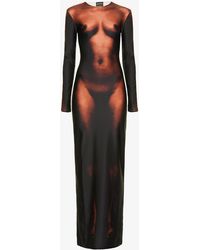 Jean Paul Gaultier X Lotta Volkova Naked Graphic-print Stretch-jersey Maxi Dress - Multicolor
