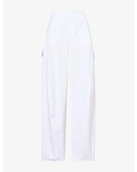 Alaïa - Barrel-Leg High-Rise Cotton-Poplin Cargo Trousers - Lyst