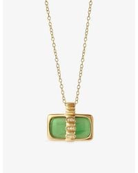Astley Clarke - Aurora Ridge 18Ct- Plated Sterling- And Chalcedony Landscape Necklace - Lyst