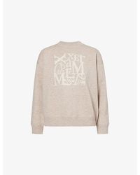 Max Mara - Text-Print Round-Neck Wool-Blend Jumper - Lyst