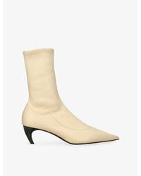 KHAITE - Valerie 55 Leather Heeled Mid-Calf Boots - Lyst