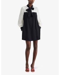 hadley linen colourblock mini dress REISS Hadley Linen Colourblock Mini Dress