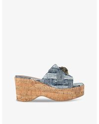 Kurt Geiger - Kensington Woven Wedge Mules - Lyst