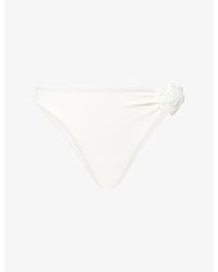 Away That Day - Sardinia Rosette-Embroidered Bikini Bottoms - Lyst