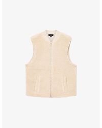 AllSaints - Otis Ribbed-Collar Sherpa Gilet - Lyst