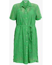 AllSaints - Athea Belted-waist Regular-fit Crochet Mini Dress - Lyst