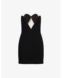 Nensi Dojaka - Heart Cups Strapless Stretch-Woven Mini Dress - Lyst
