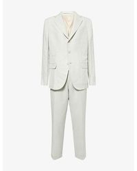 Eleventy - Notched-Collar Single-Breasted Linen Wool And Silk Blend Suit - Lyst