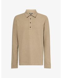 PAIGE - Ballard Long-Sleeve Cotton Polo Top - Lyst