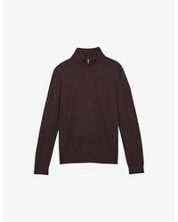 Reiss - Blackhall Half-Zip Slim-Fit Merino-Wool Jumper - Lyst