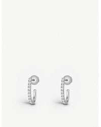 Messika - Gatsby 18ct White-gold And Diamond Hoop Earrings - Lyst