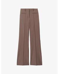 Reiss - Claude Pinched-Seam Flared-Leg High-Rise Stretch-Woven Trousers - Lyst