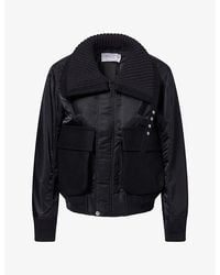 Sacai - Patch-Pocket Nylon And Wool Bomber Jacket - Lyst