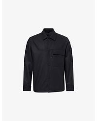Stone Island - Ghost Flannel Wool Blend Shirt - Lyst