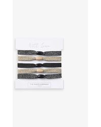 The White Company - Sparkle-detail Ribbed Set-of-five Hair Elastics - Lyst