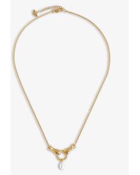Missoma - Harris Reed X Double Hand Recycled 18ct Yellow -plated Brass, White Pearl And Black Onyx Pendant Necklace - Lyst
