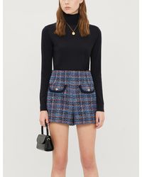 Sandro Uman Tweed Shorts - Blue