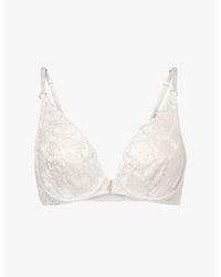 Aubade - Satin Memories Underwired Triangle Floral-Lace Bra - Lyst