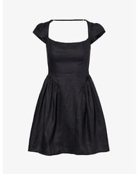 Reformation - Oaklyn Square-neck Linen Mini Dress - Lyst
